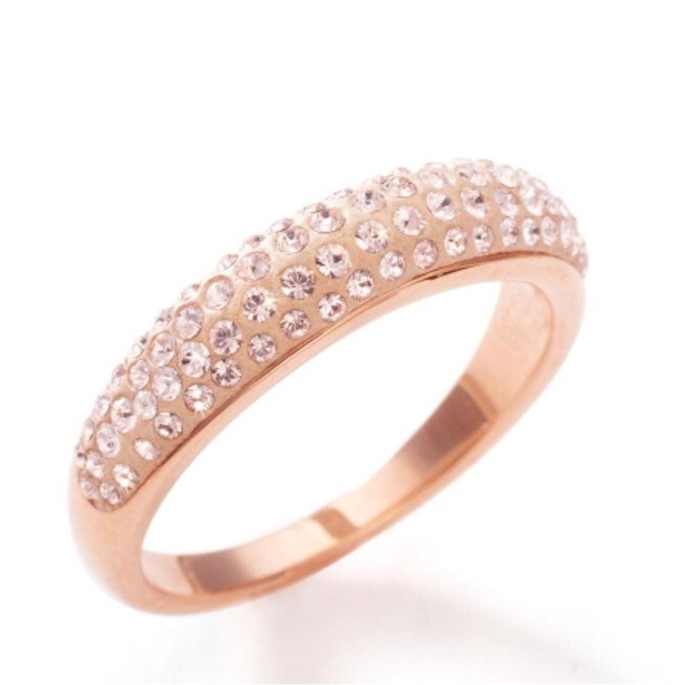 Touchstone Crystal Rose Gold Luna Ring